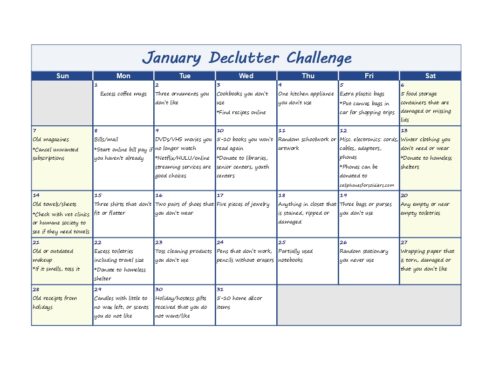 january 2019 declutter calendar january 2019 declutter calendar